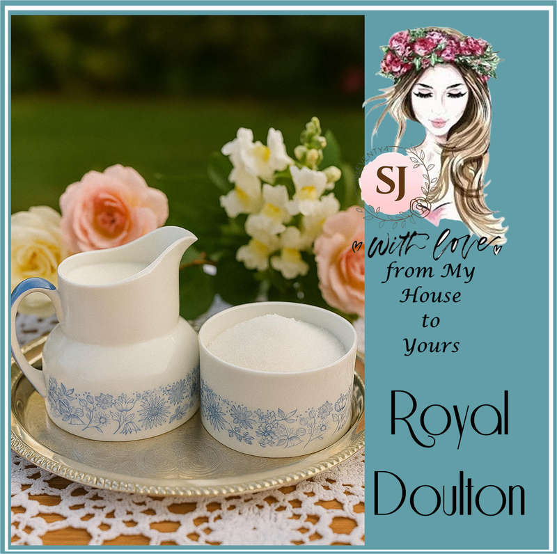 ROYAL DOULTON MILK POURER AND SUGAR BOWL