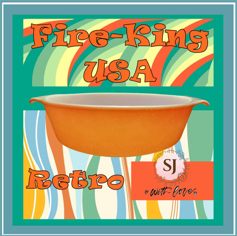 Retro Anchor Hocking Fire King Orange Ombre 1½ QT Casserole Bowl  Ovenware