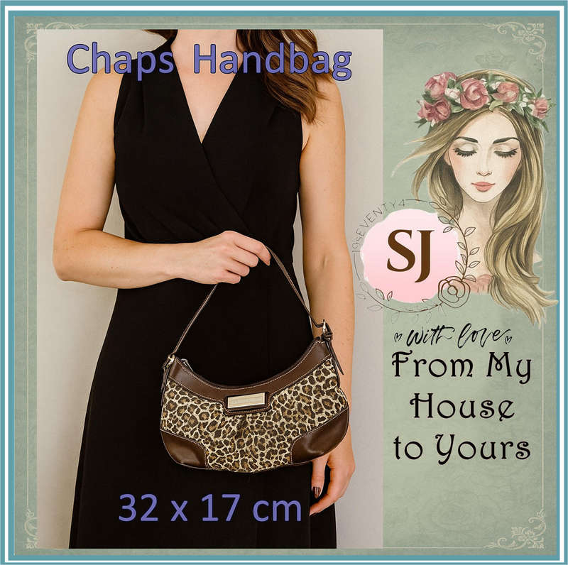 Chaps Handbag  Leopard Print | 32 x 17 cm