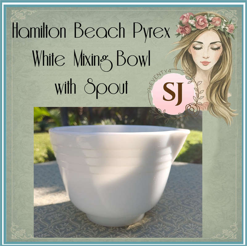Hamilton Beach Pyrex White Mixing Bowl with Spout  Made in USA