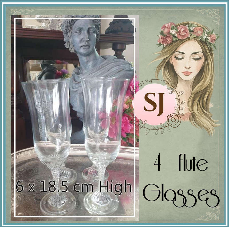 4 champagne flute glasses