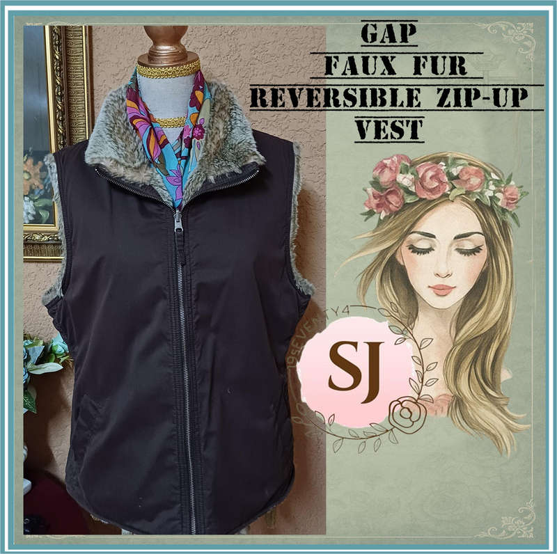 Gap Faux Fur  Zip-Up Vest