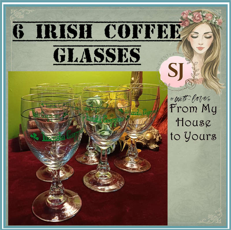 Vintage Irish Coffee Glasses  Set of 6  Elegant Retro Charm! (set 02)