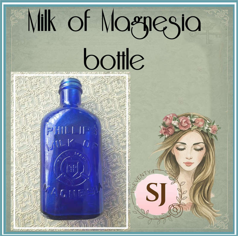 Vintage  Blue Milk of Magnesia bottle | made in the USA | 1930`s |