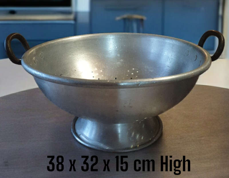 Vintage Large Aluminum Colander | Very Heavy and Solid |