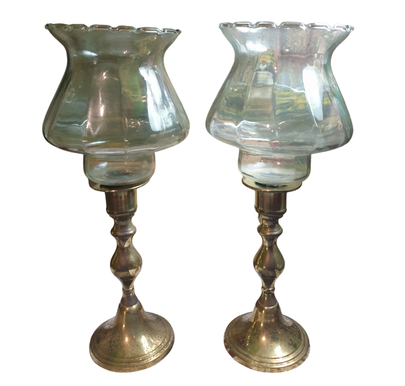 Set of Brass Candle Holders | made in India | 10 x 25 cm High each |