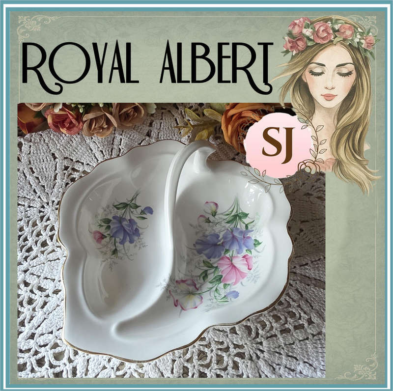ROYAL ALBERT LEAF DISH | SWEET PEA | FRIENDSHIP SERIES |