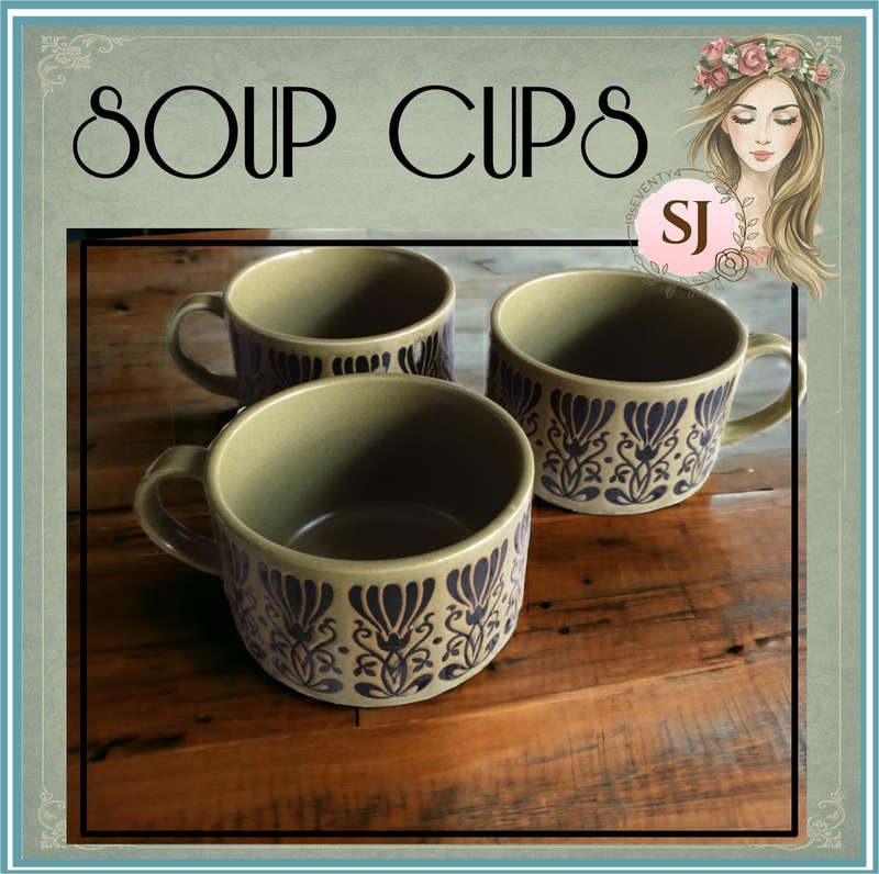 3 VINTAGE SOUP CUPS