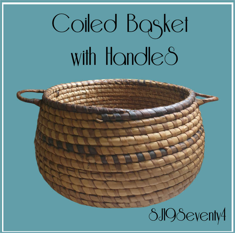 Coiled Basket with handles |  22 x 19 x 10 cm High |