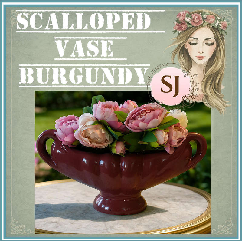 Scalloped Vase Burgundy | 1960'S |