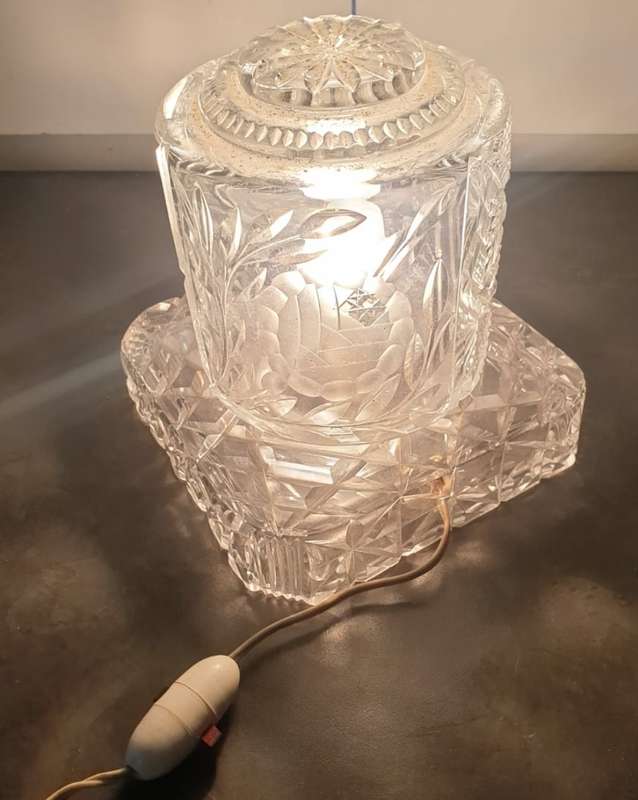 Heavy Vintage Cut Glass Light