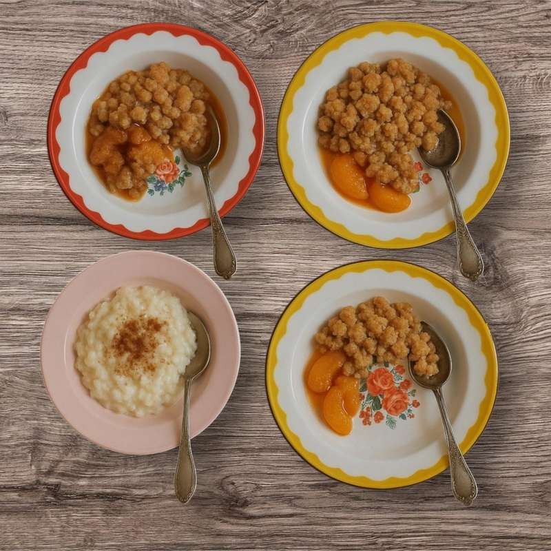 Charming Vintage Enamel Plates  Set of 4 | Delightfully Nostalgic Kitchenware