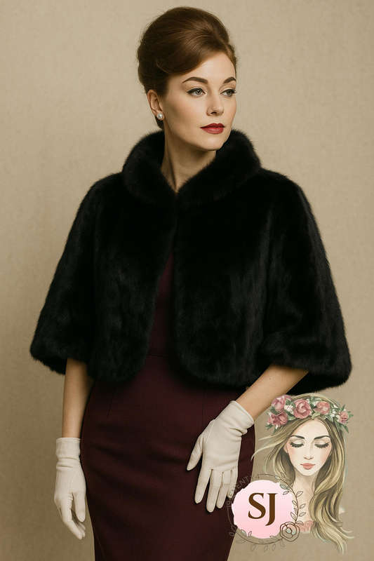 BLACK FUR SHAWL