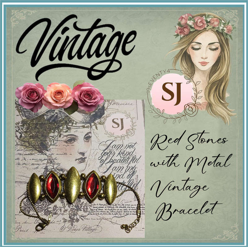 Red Stones with Metal Vintage Bracelet