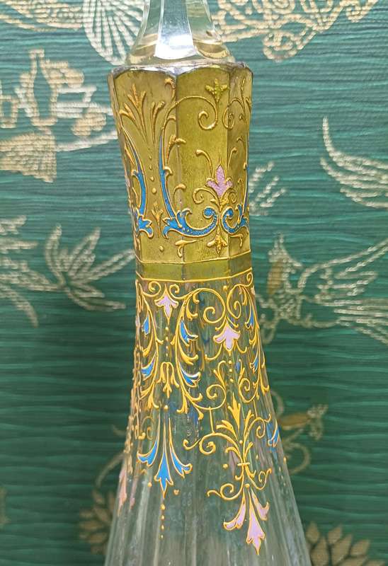 AUSTRIAN KARLSBAD FACETED  DECANTERS | Gilt Crystal Decanters |
