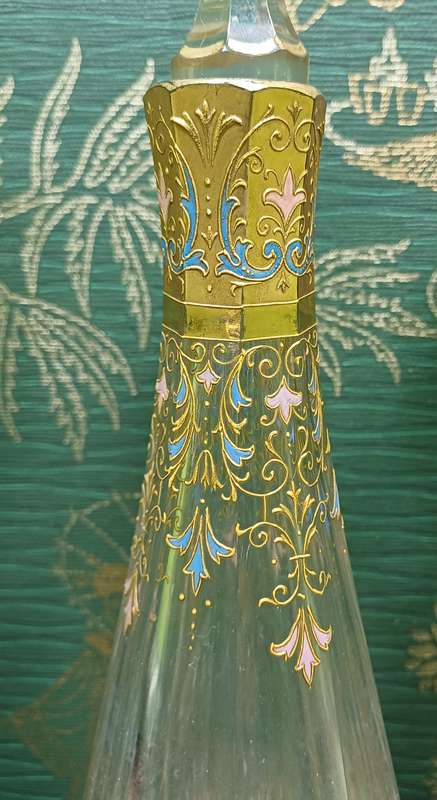 AUSTRIAN KARLSBAD FACETED  DECANTERS | Gilt Crystal Decanters |
