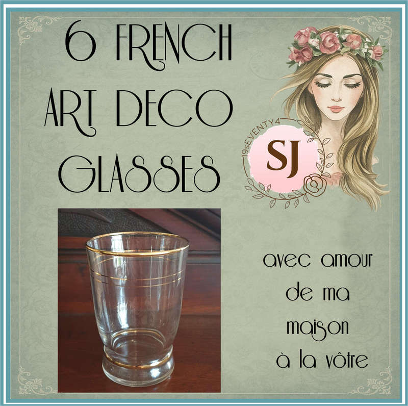 VINTAGE FRENCH ART DECO  GLASSES  | 7 x 9 cm High |