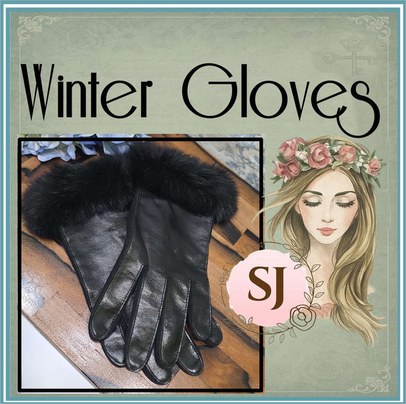 Real RABBIT FUR & leather gloves, insulated winter gloves, black rabbit fur on black leather gloves