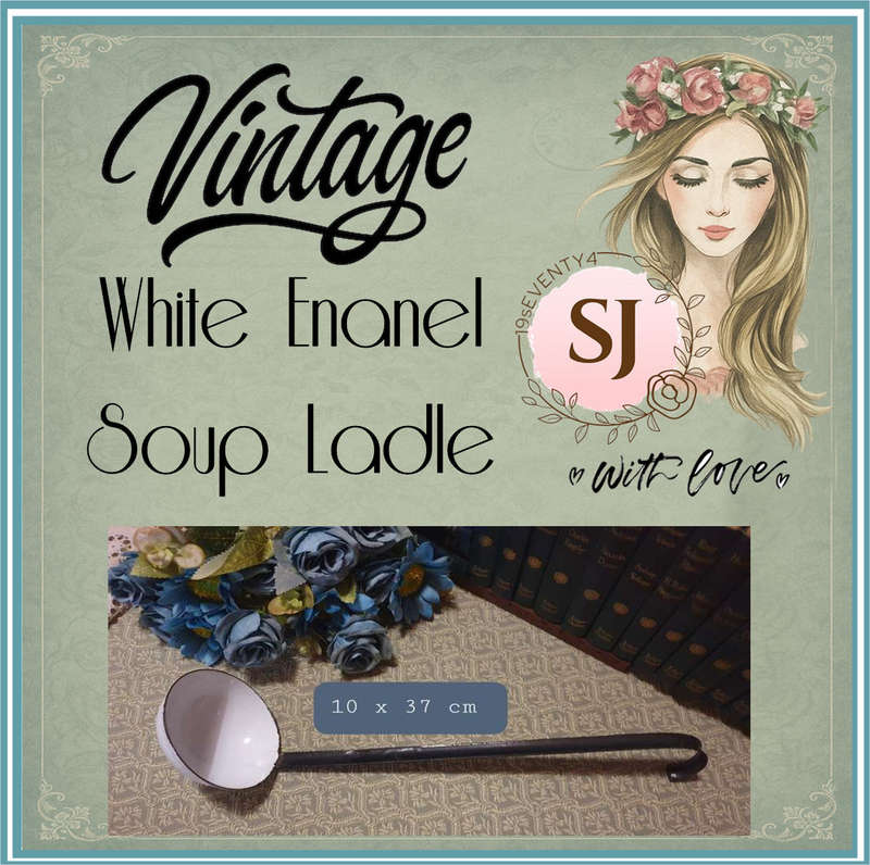 VINTAGE ENAMEL SOUP LADLE