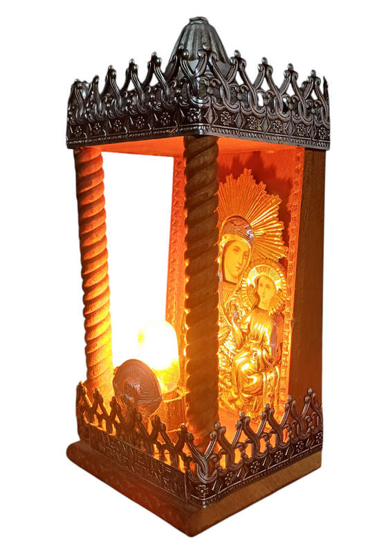 Rare Vintage 1950s Virgin Mary Night Light | Orthodox Religious Lamp | 22 cm High