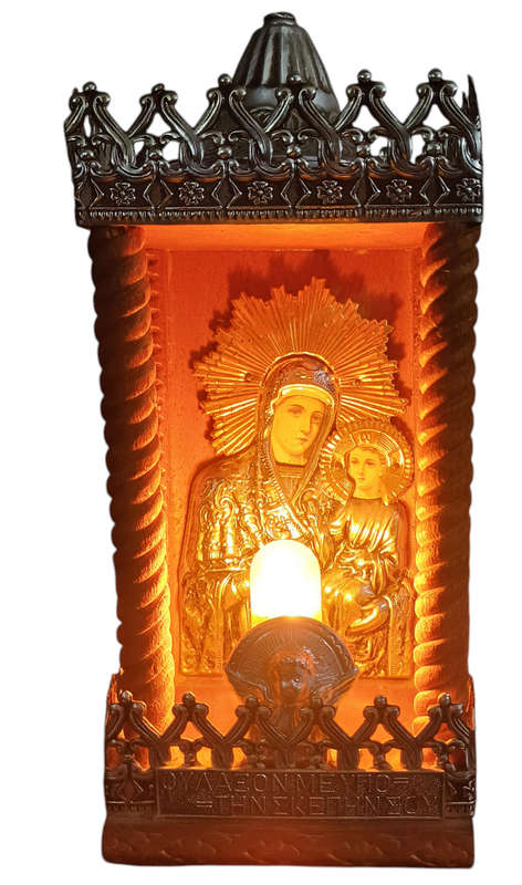 Rare Vintage 1950s Virgin Mary Night Light | Orthodox Religious Lamp | 22 cm High