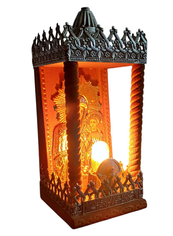 Rare Vintage 1950s Virgin Mary Night Light | Orthodox Religious Lamp | 22 cm High
