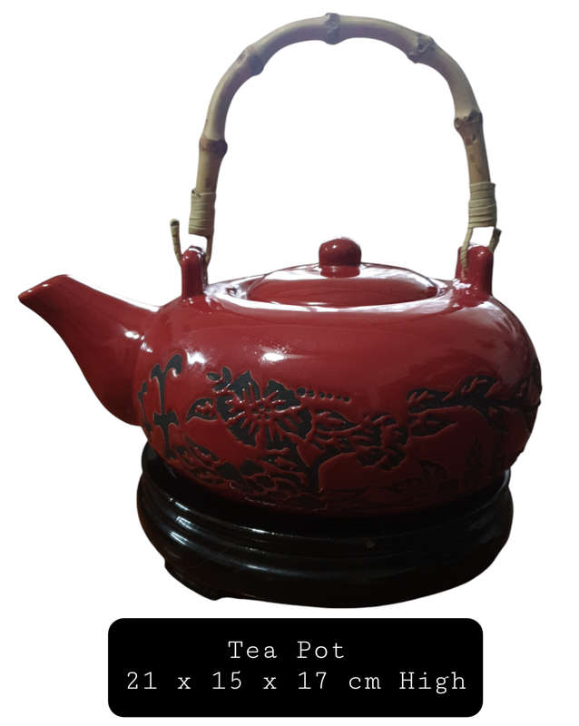 ORIENTAL TEA SET WITH TRAY