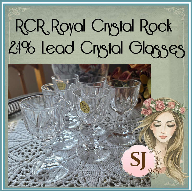 RCR Royal Crystal Rock 24% Lead Crystal Glasses Set of 6