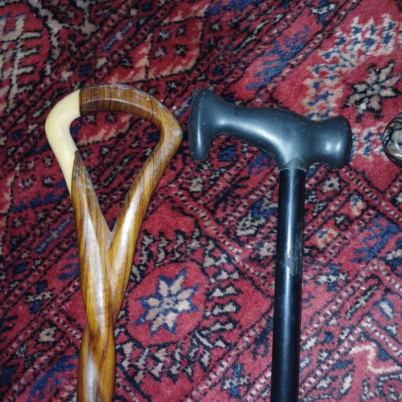 Set of 3 Vintage Walking Sticks  Mixed Styles  Great Condition