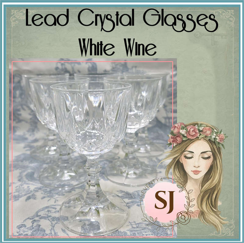 RCR Royal Crystal Rock 24% Lead Crystal White Wine Glasses Set of 6   (03)