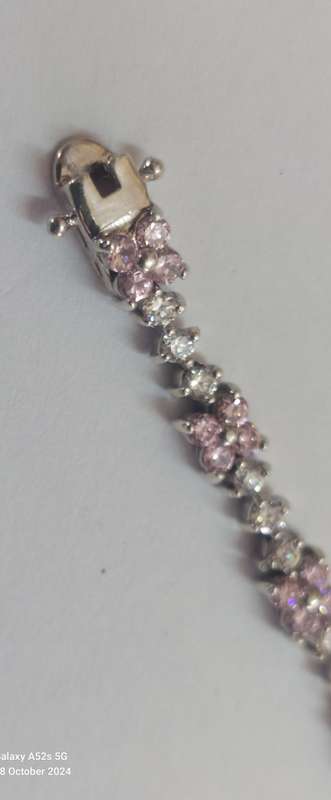 Spectacular sterling silver cz tennis bracelet 13.3g