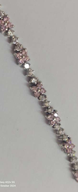Spectacular sterling silver cz tennis bracelet 13.3g
