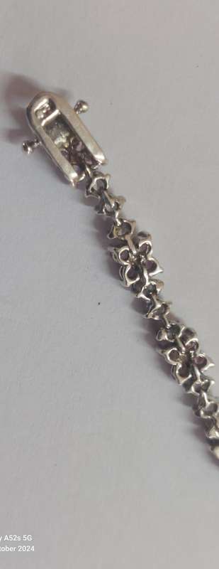 Spectacular sterling silver cz tennis bracelet 13.3g