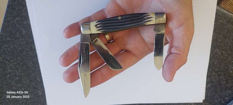 Vintage American Queen Steel #49 three blade knife Value R1200