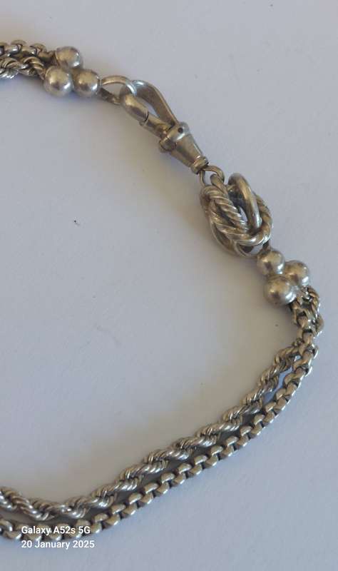 Amazing antique Silver & yellow jade foo dog bracelet circa 1910,   16.4g