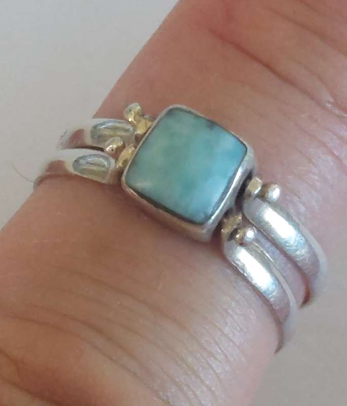 Amazing Vintage sterling silver 2 stone reversible ring 2.4g