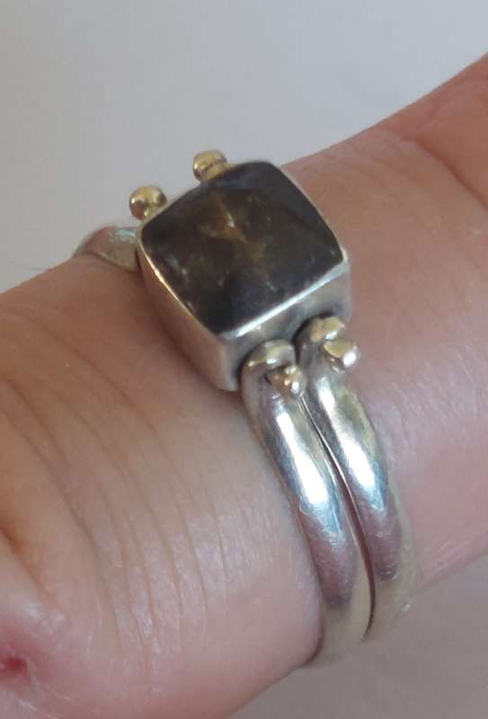 Amazing Vintage sterling silver 2 stone reversible ring 2.4g