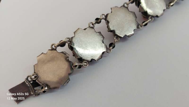 Exquisite Rare! 19th century Italian 800 Etruscan silver & coral bracelet 38.6g Value R6500