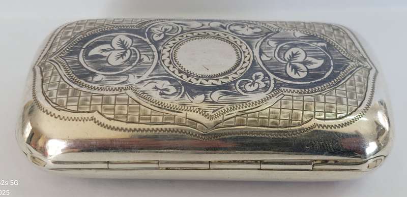 Impressive 1888 Russian imperial nielo silver cigarette case 82.1g Value R7950