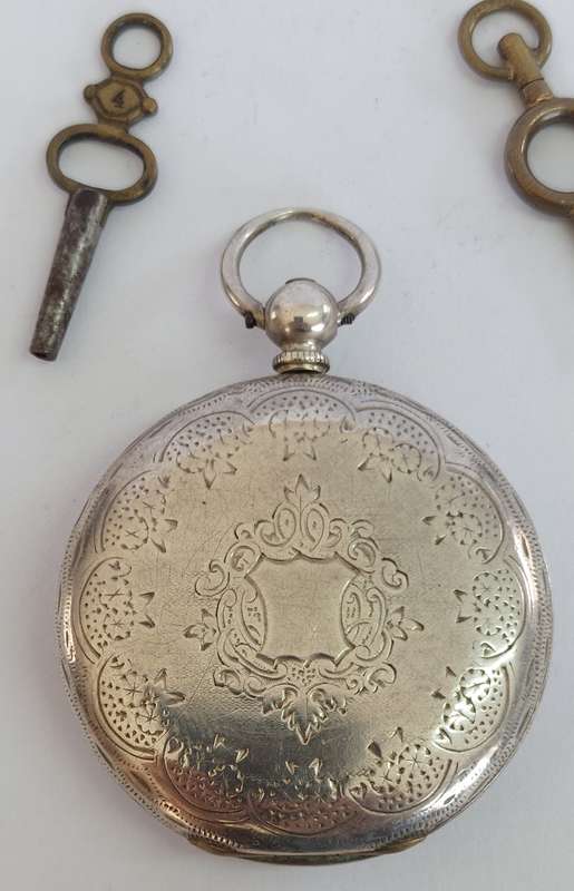 Rare!! Victorian fine silver Consti Mathey pocket watch 100% working with keys value R2500