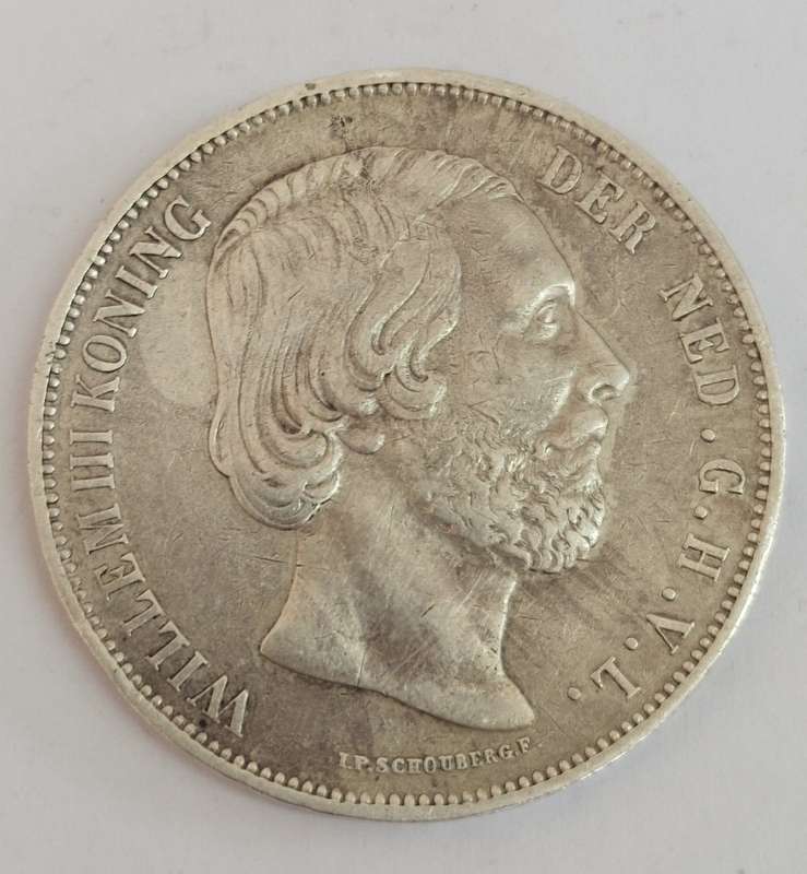 Amazing 94.5% silver 1874 2½ Guilden Willem III coin Value R1200