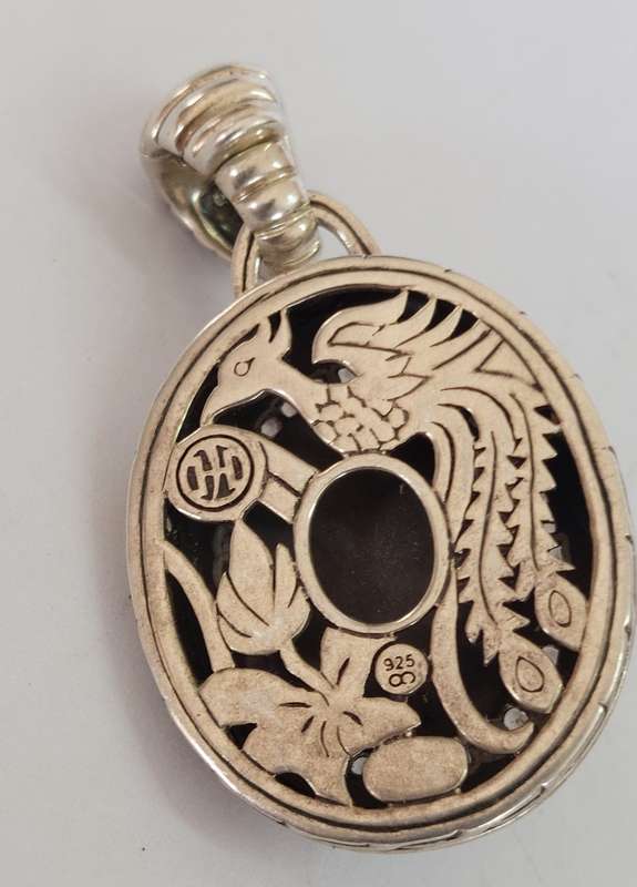 Rare!! Vintage John Hardy sterling silver smokey quartz & diamond pendant 16.5g Value R7500