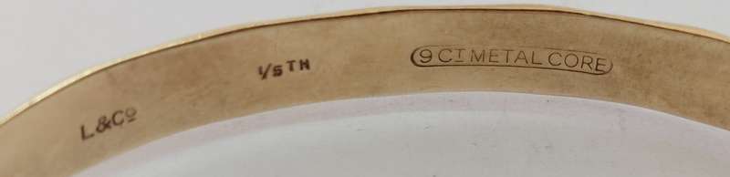 Wow!! Vintage L&co  9ct gold metal core bangle 17.7g value R1950