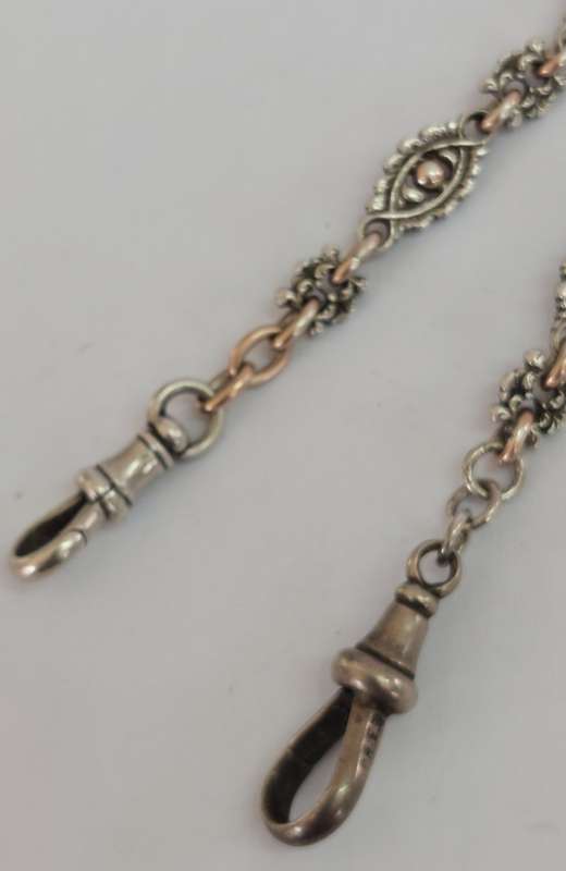 Spectacular rare Victorian ladies 900 silver fob chain circa 1880's 16.3g