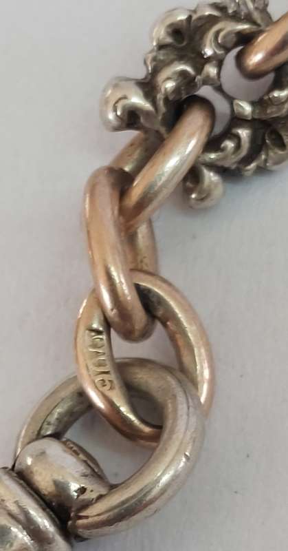 Spectacular rare Victorian ladies 900 silver fob chain circa 1880's 16.3g
