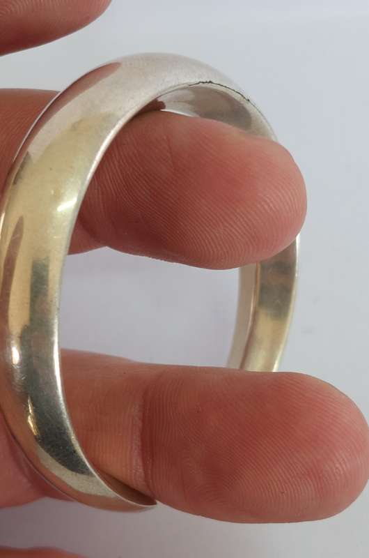 Rare vintage sterling silver childs rattle bangle 14.8g