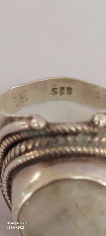 Amazing vintage sterling silver moonstone ring M½ 8.3g