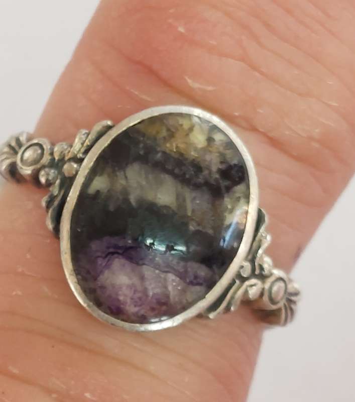Rare vintage sterling silver amethyst ring 3.1g