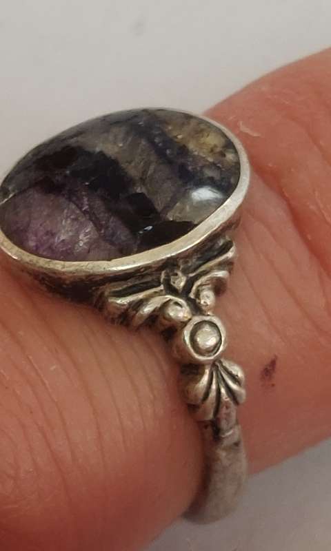 Rare vintage sterling silver amethyst ring 3.1g