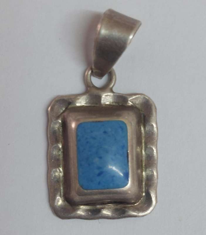 WOW!! Vintage Mexican sterling silver turquoise pendant 9.3g